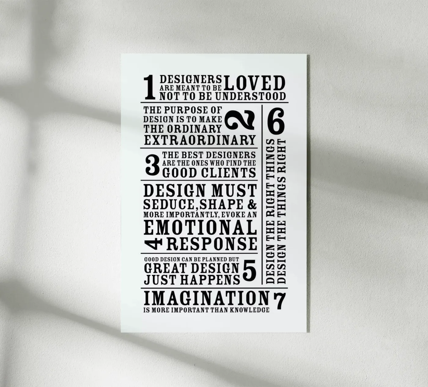 7 Rules plexiglass da Mr Cup