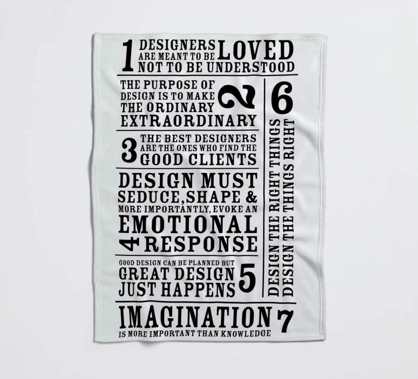7 Rules fleece blanket by Mr Cup