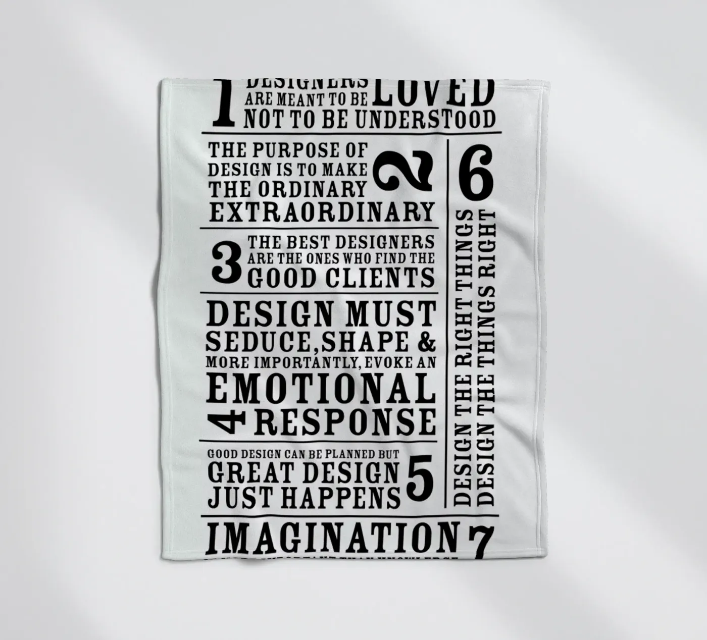 7 Rules fleece blanket by Mr Cup