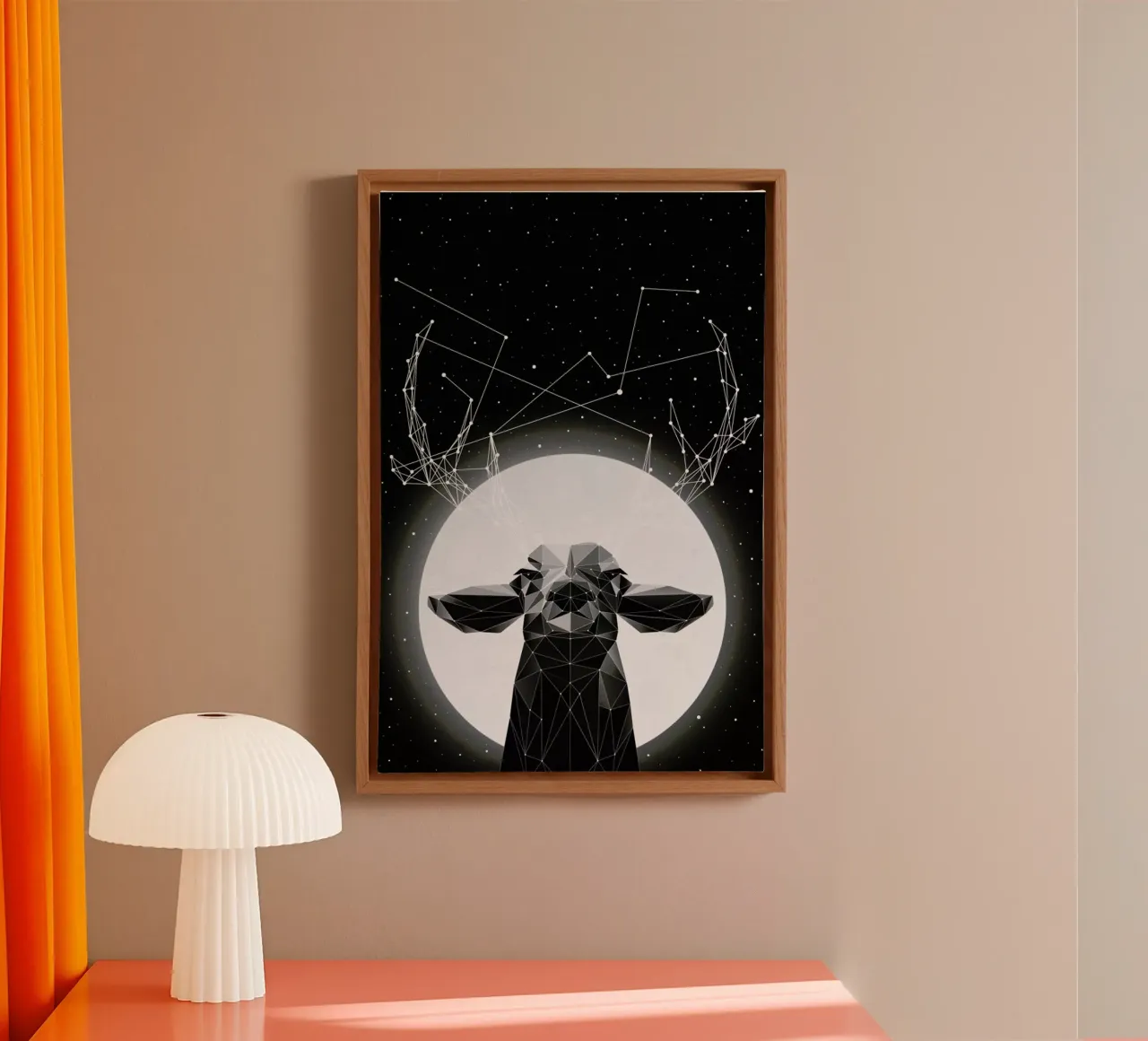 The Banyan Deer canvas with Floater frame by Davies Babies