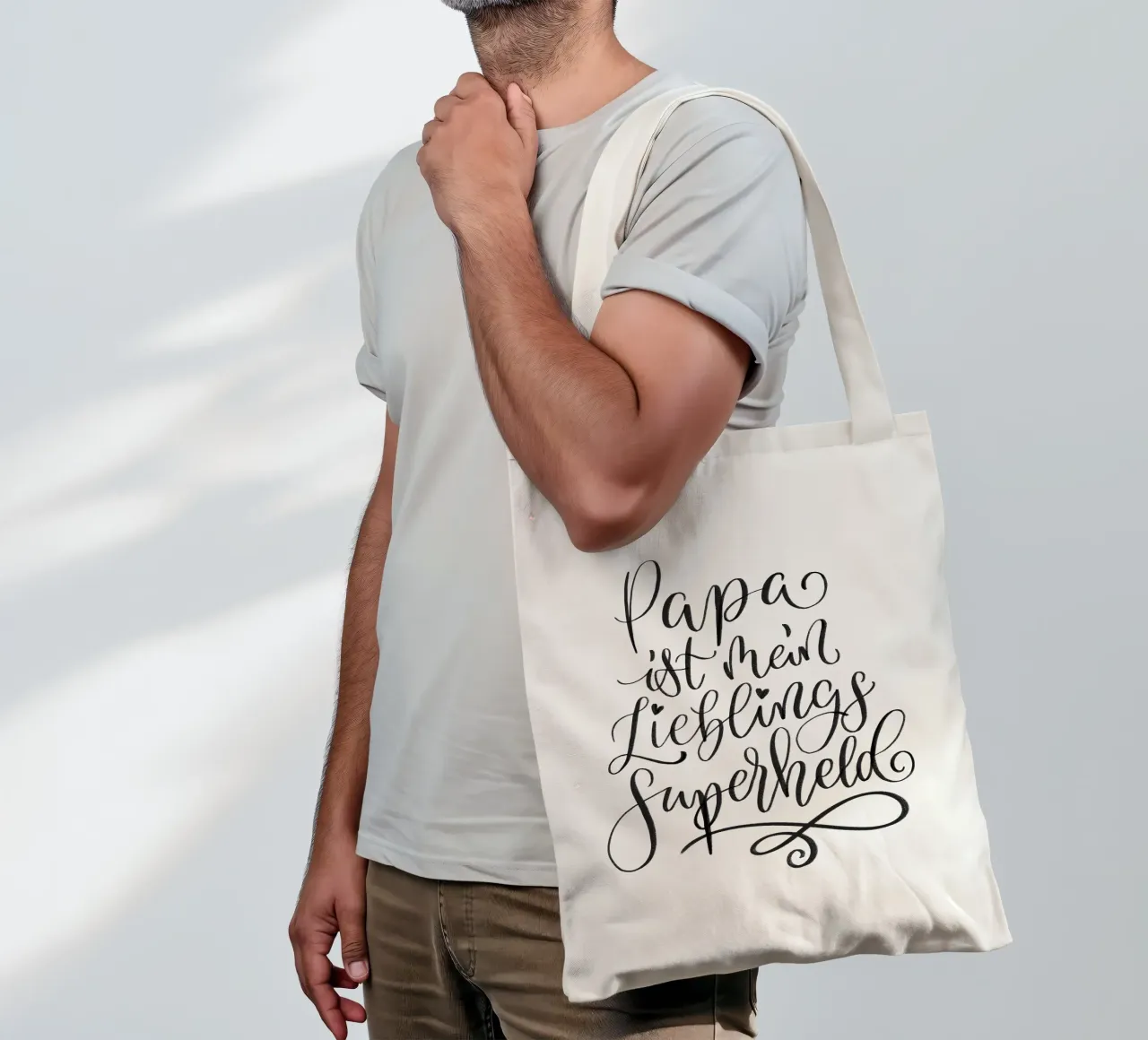 Papa ist mein Lieblings-Superheld. Jutebeutel von CalliLetters