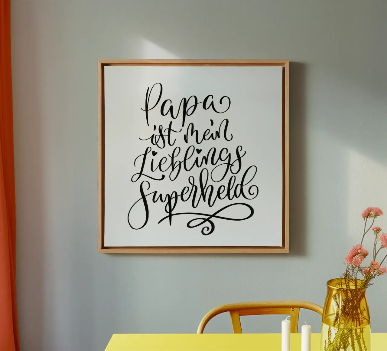 Papà è il mio supereroe preferito. tela con Cornice a cassetta da CalliLetters