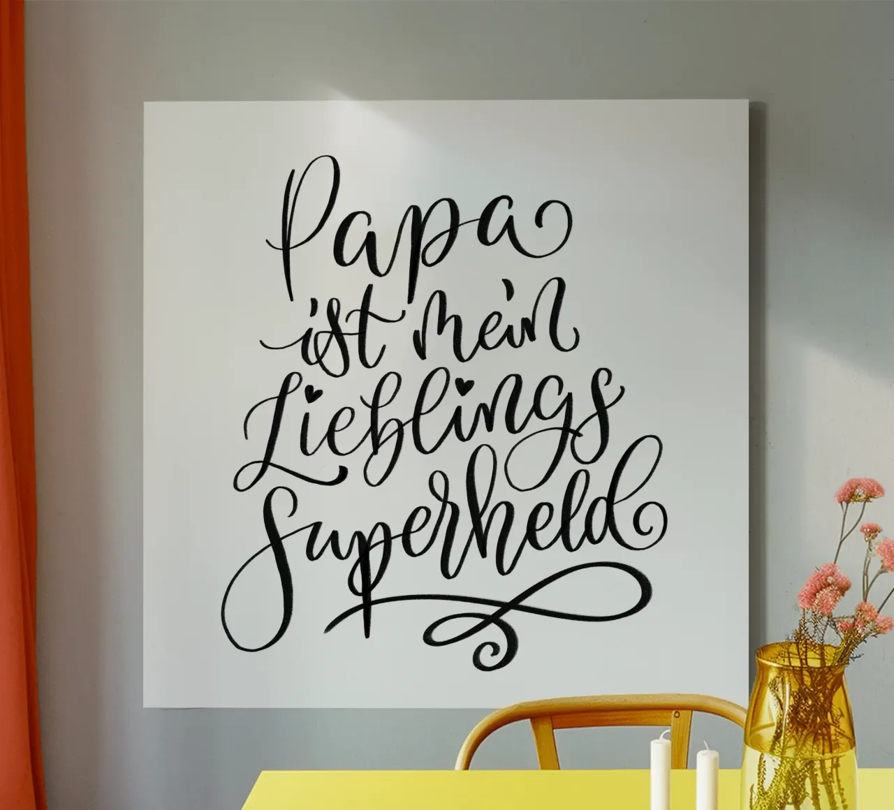 Papà è il mio supereroe preferito. tela con Cornice a cassetta da CalliLetters