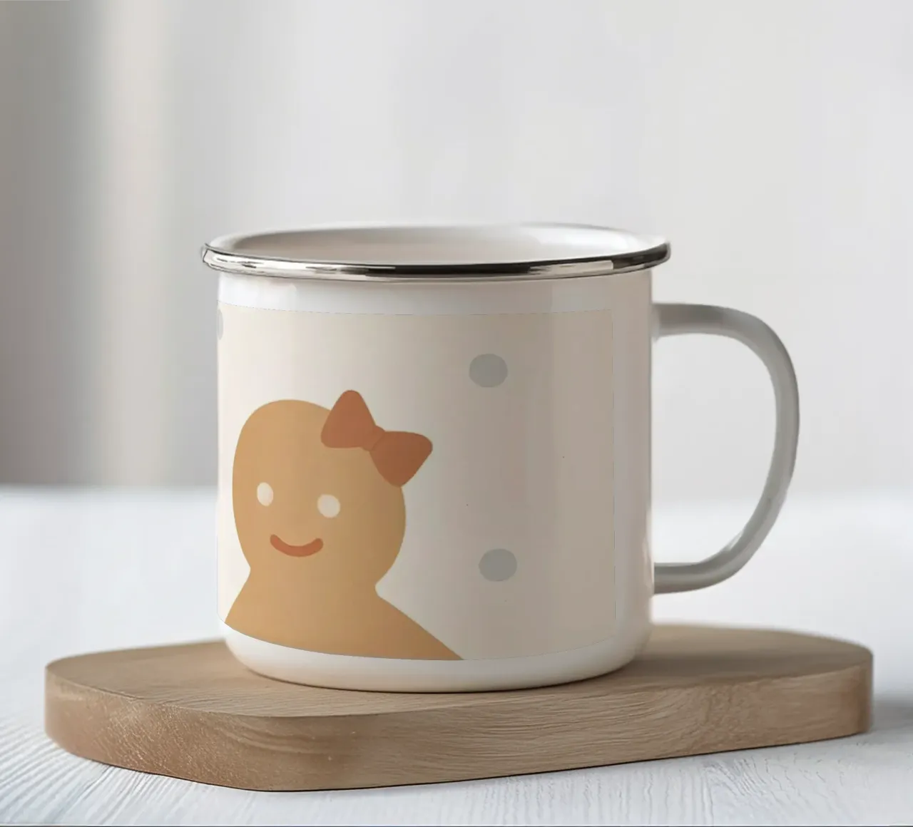 Amore di pan di zenzero tazza in smalto da Nordic Noel Studio