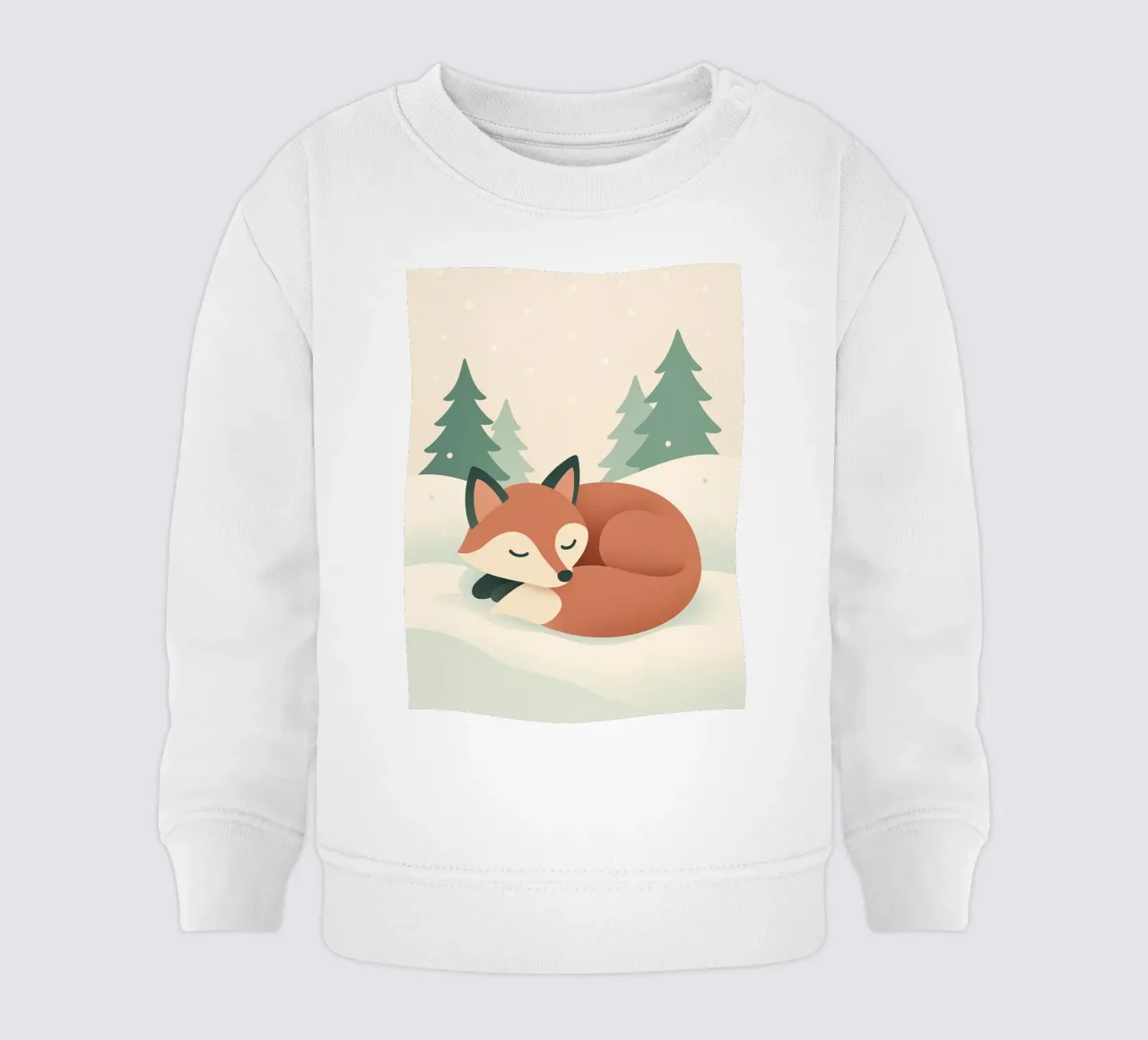 Volpe invernale addormentata felpa neonato da Nordic Noel Studio