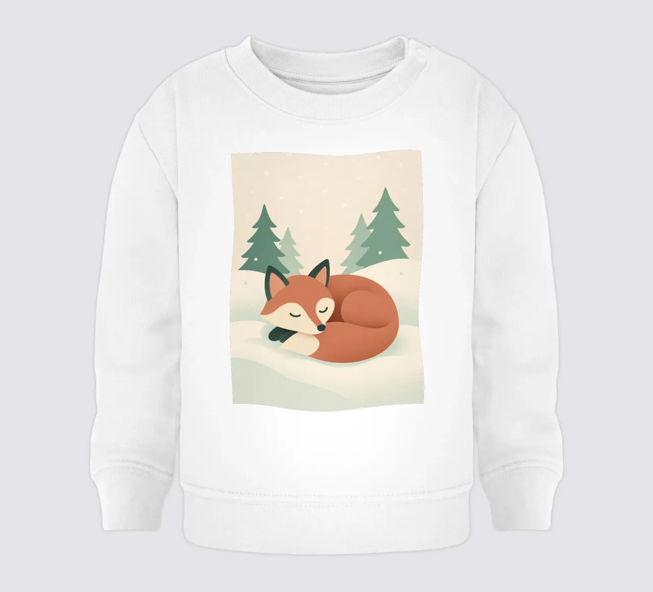 Volpe invernale addormentata felpa neonato da Nordic Noel Studio