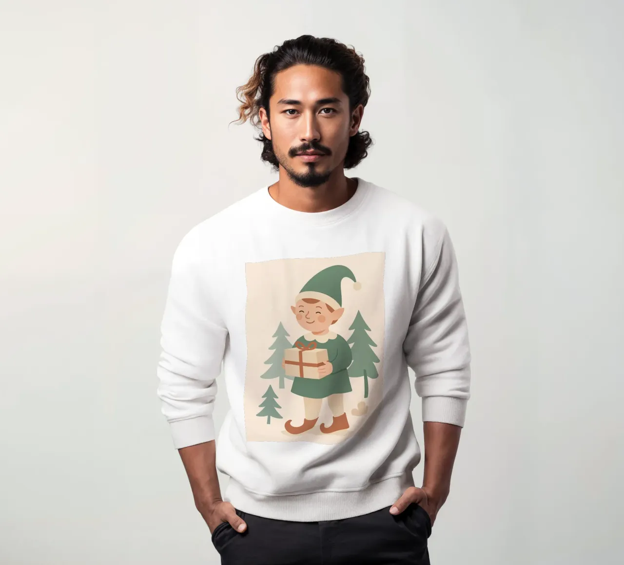 Elfo nordico che fa i regali felpa da Nordic Noel Studio