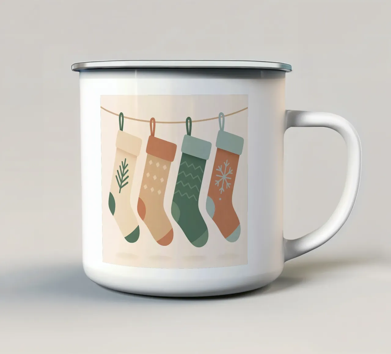 Calze di Natale scandinave tazza in smalto da Nordic Noel Studio