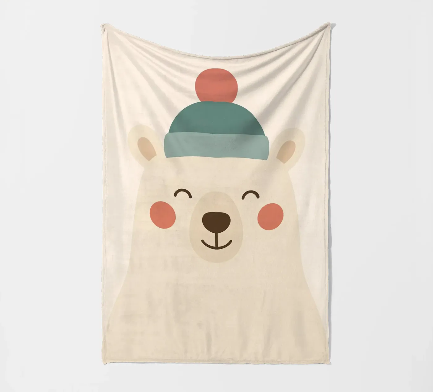 Smiling Winter Bear fleecedeken van Nordic Noel Studio