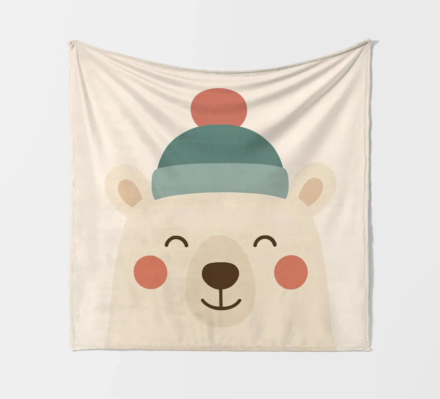 Smiling Winter Bear fleecedeken van Nordic Noel Studio