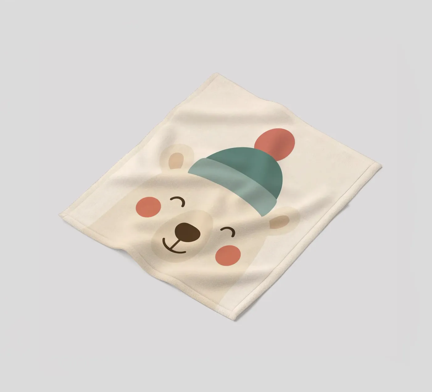 Smiling Winter Bear fleecedeken van Nordic Noel Studio