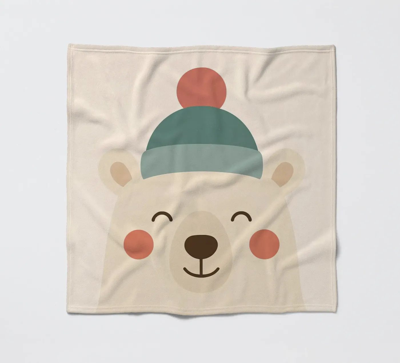 Smiling Winter Bear fleecedeken van Nordic Noel Studio