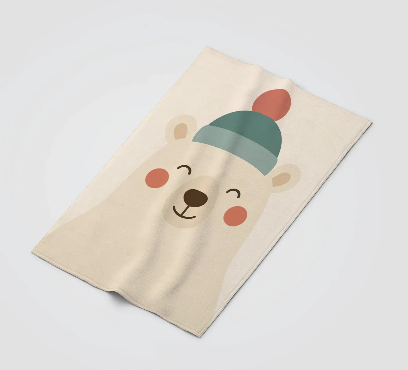 Smiling Winter Bear fleecedeken van Nordic Noel Studio