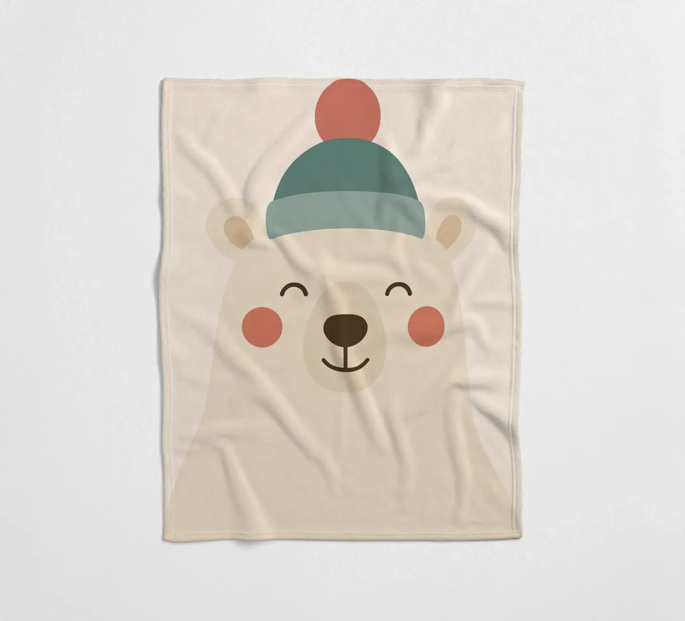 Smiling Winter Bear fleecedeken van Nordic Noel Studio