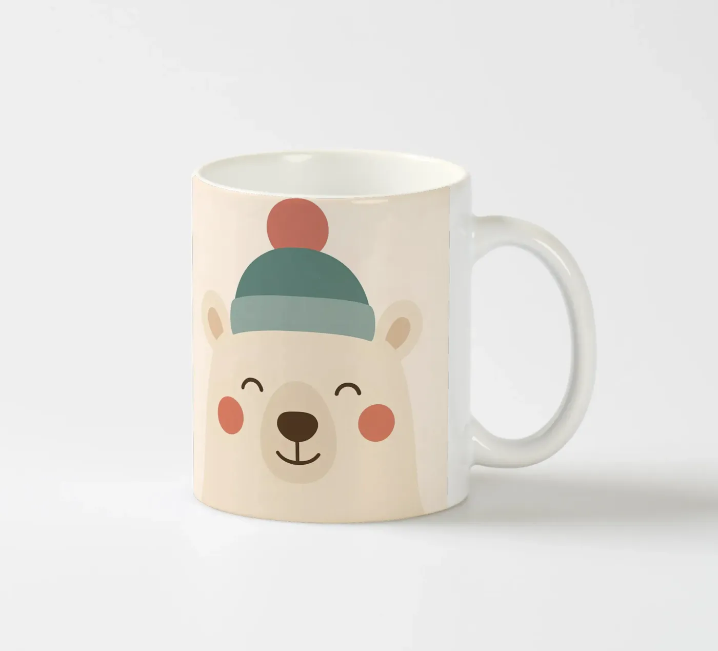 Orso invernale sorridente tazza in ceramica da Nordic Noel Studio