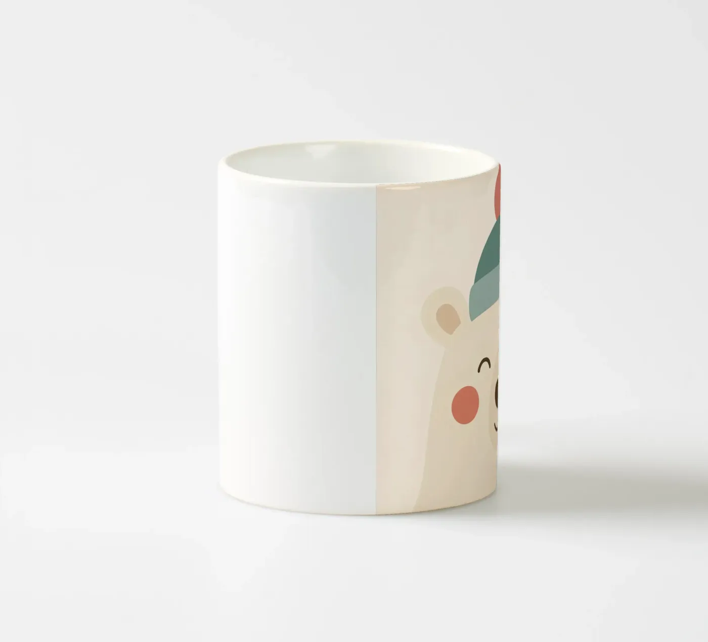 Orso invernale sorridente tazza in ceramica da Nordic Noel Studio