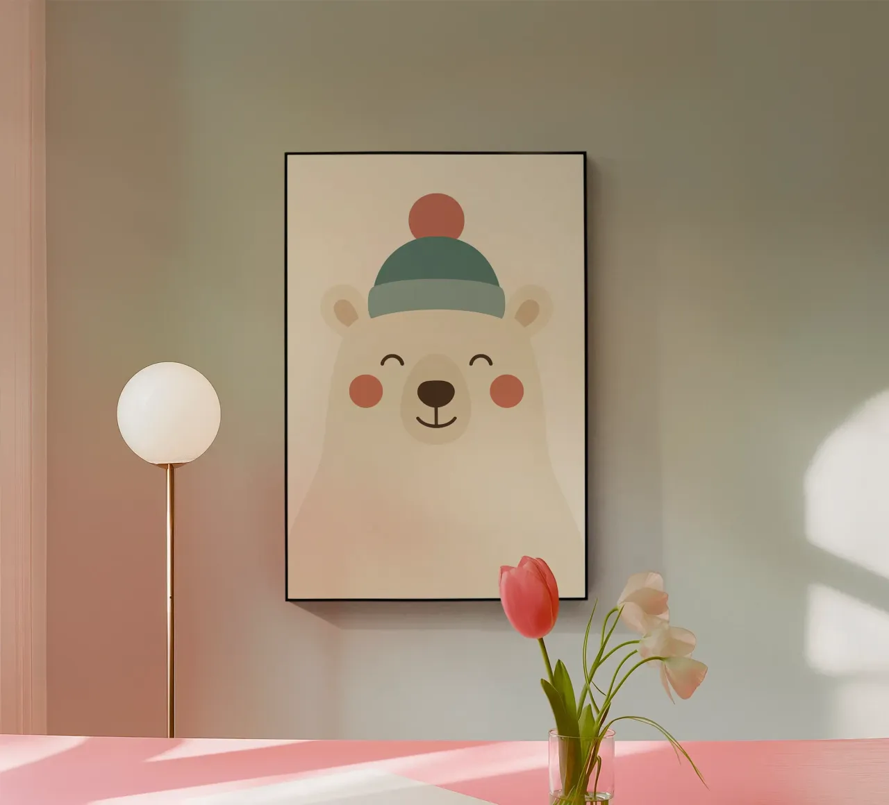 Lächelnder Winterbär Acryl-Glas von Nordic Noel Studio