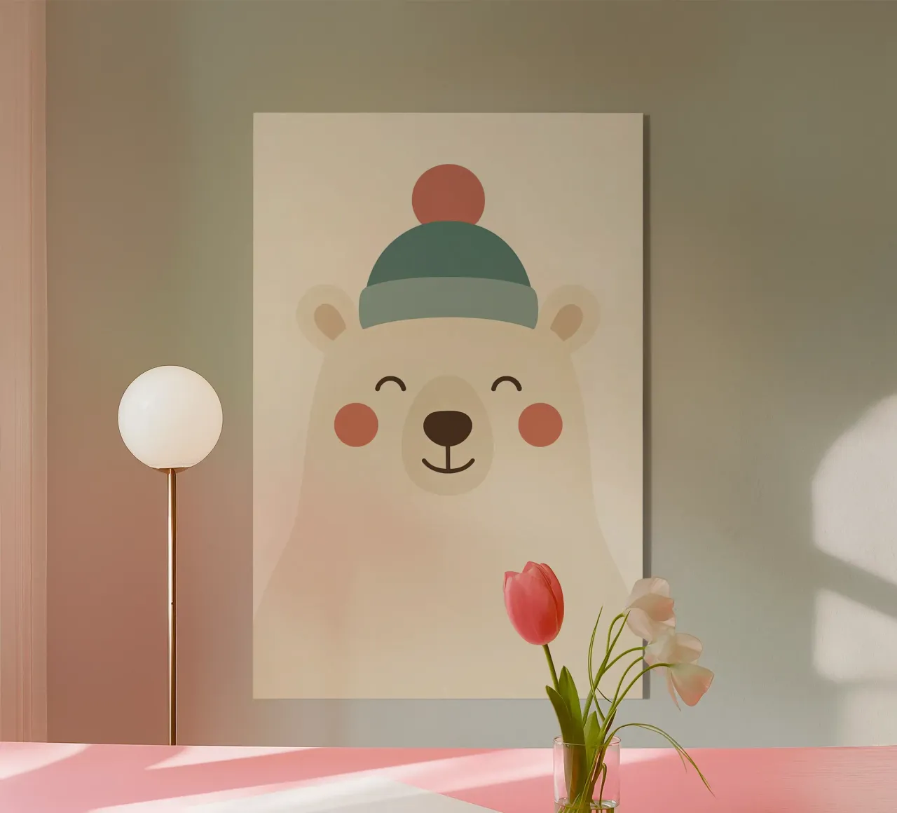 Lächelnder Winterbär Acryl-Glas von Nordic Noel Studio