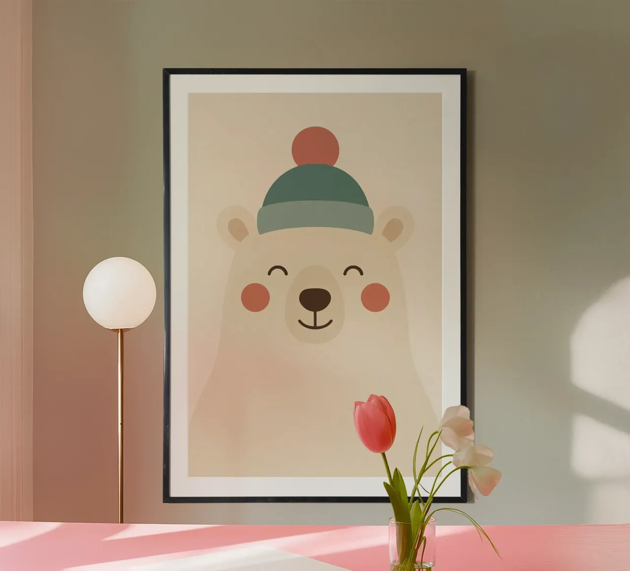 Smiling Winter Bear poster by Nordic Noel Studio