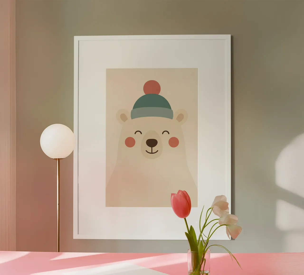 Smiling Winter Bear poster by Nordic Noel Studio