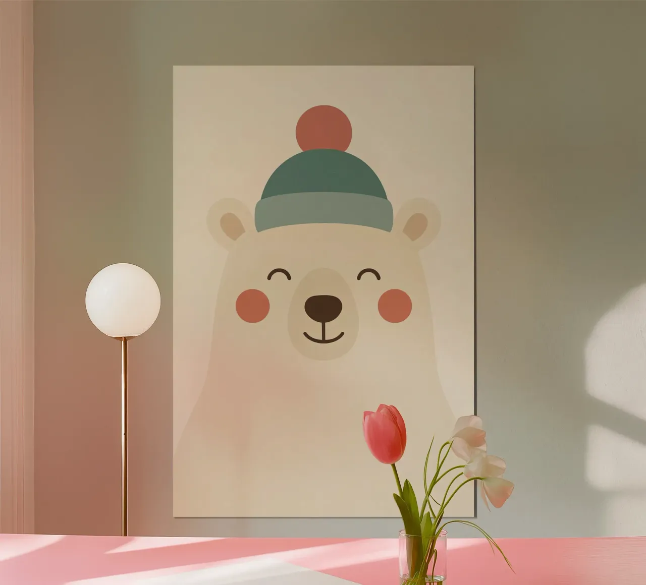 Smiling Winter Bear poster by Nordic Noel Studio