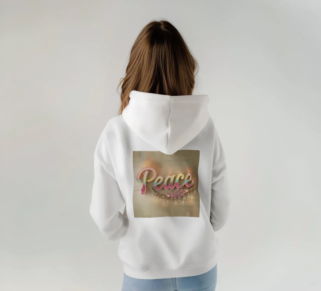 Pace e amore felpa con cappuccio da dinem