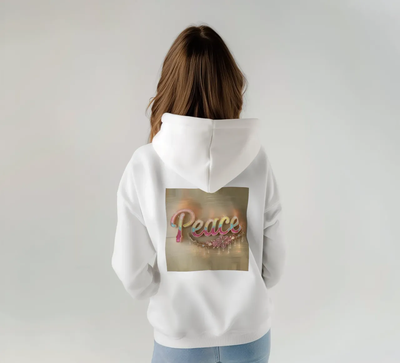 Pace e amore felpa con cappuccio da dinem