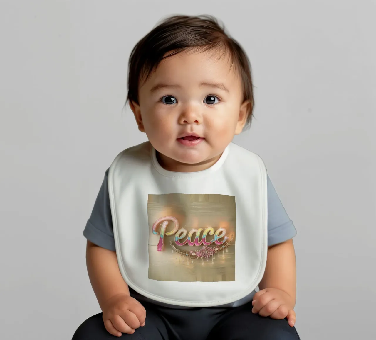 Pace e amore bavaglino da dinem