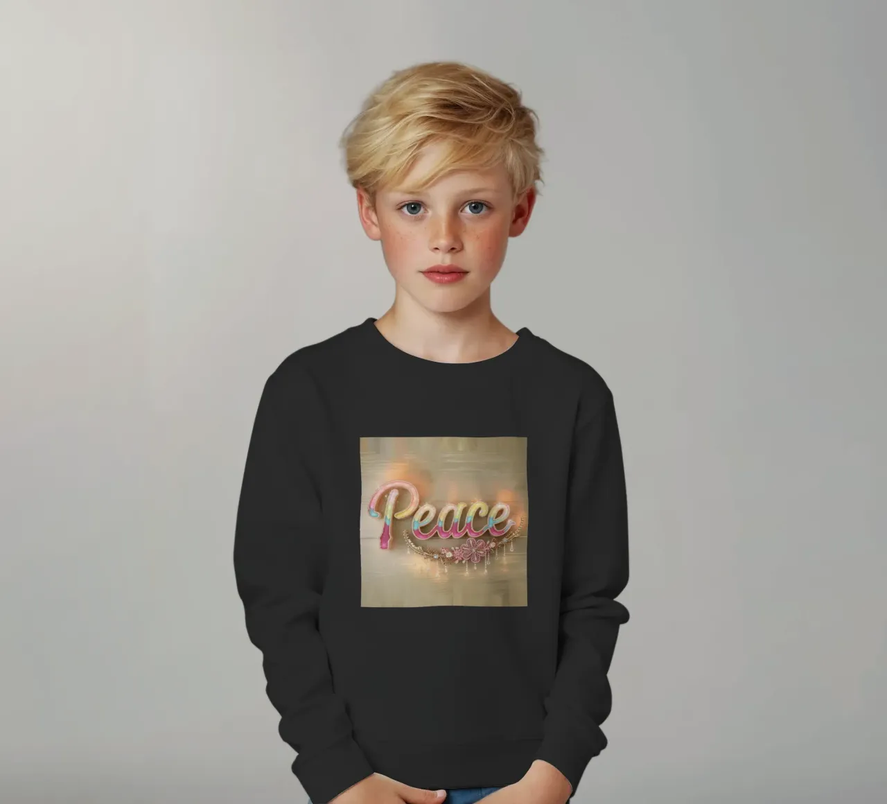 Pace e amore felpa bambino da dinem