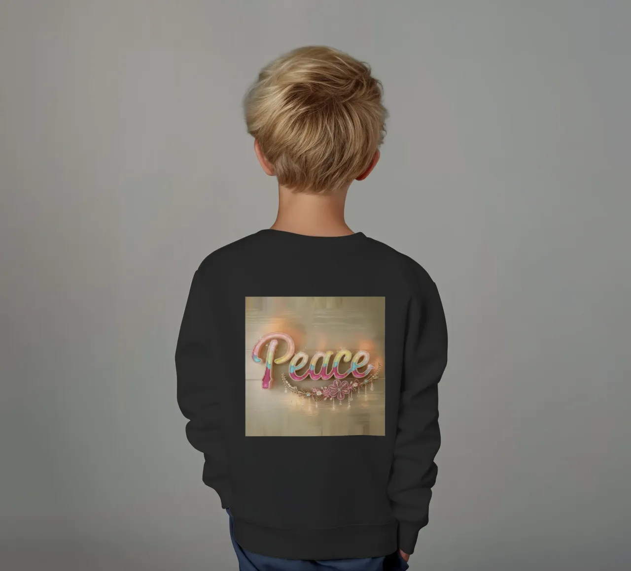 Pace e amore felpa bambino da dinem