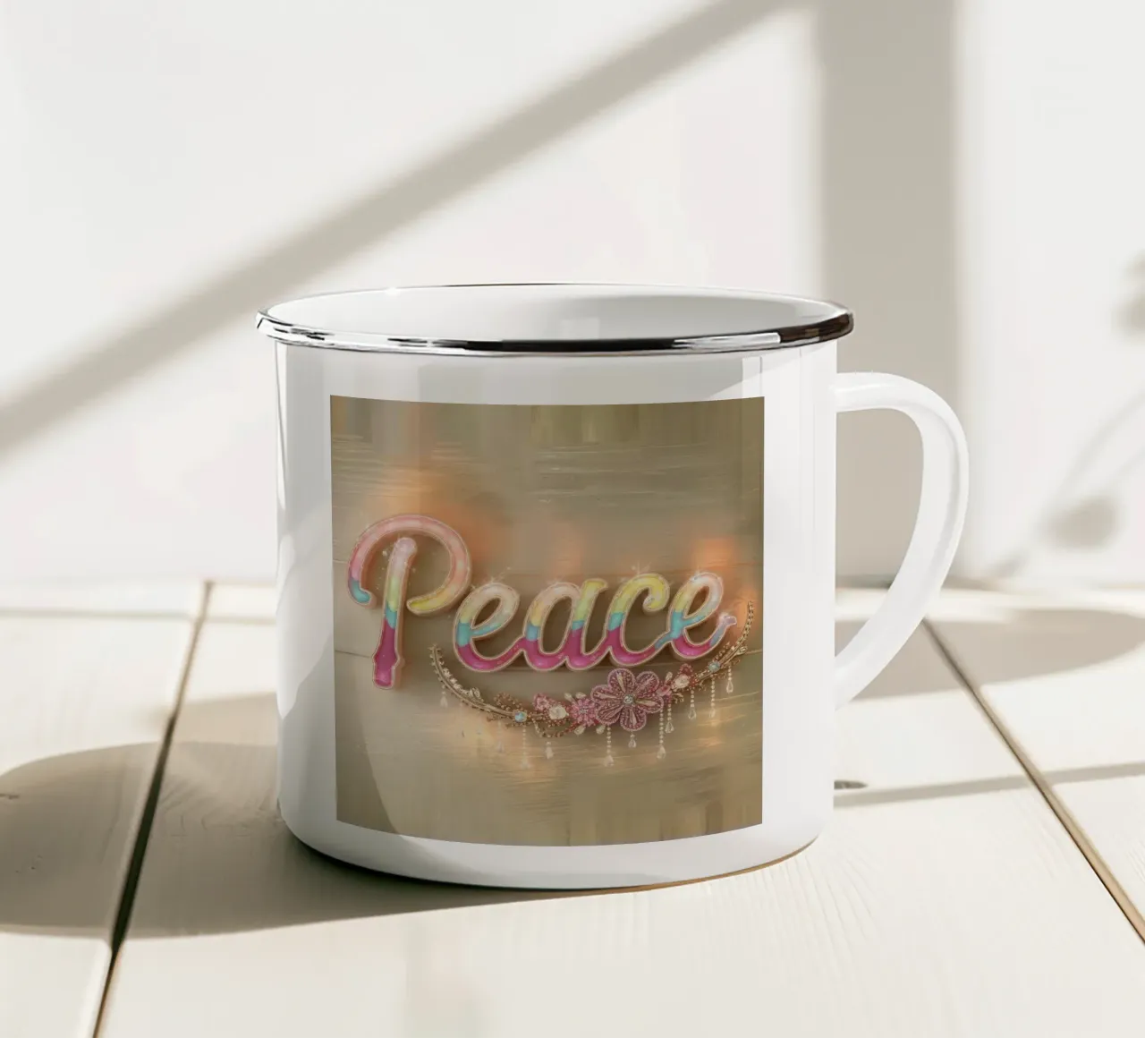Pace e amore tazza in smalto da dinem