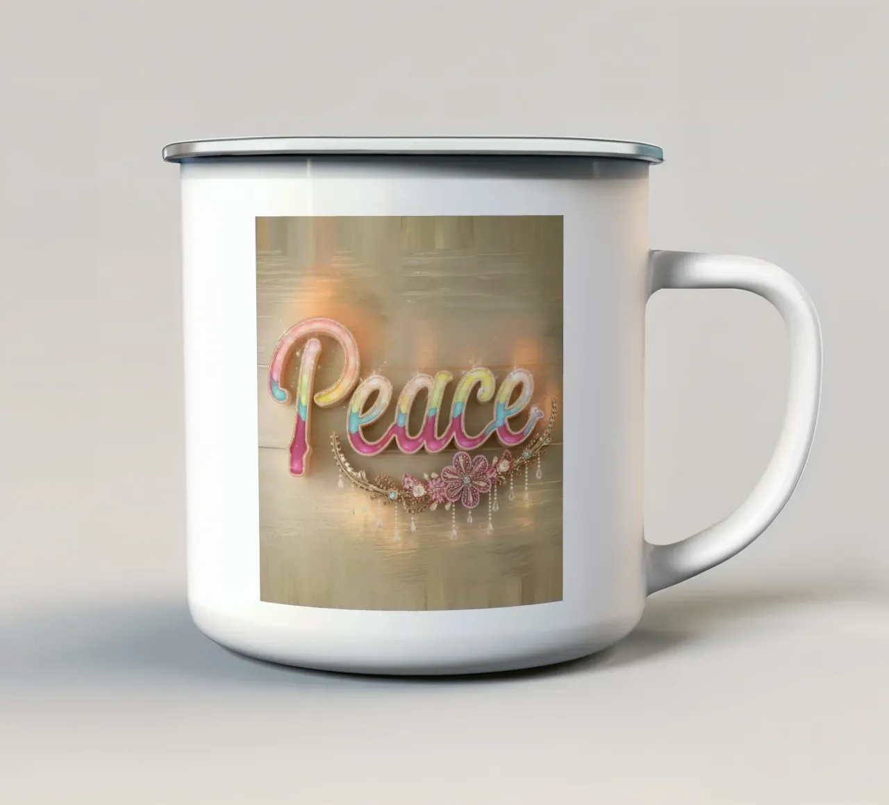 Pace e amore tazza in smalto da dinem