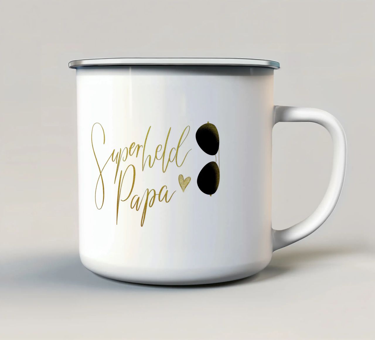 Superheld vader. Personaliseer je ontwerp voor je vader. emaille mok van CalliLetters