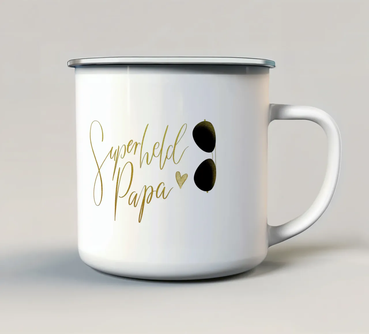 Superheld vader. Personaliseer je ontwerp voor je vader. emaille mok van CalliLetters