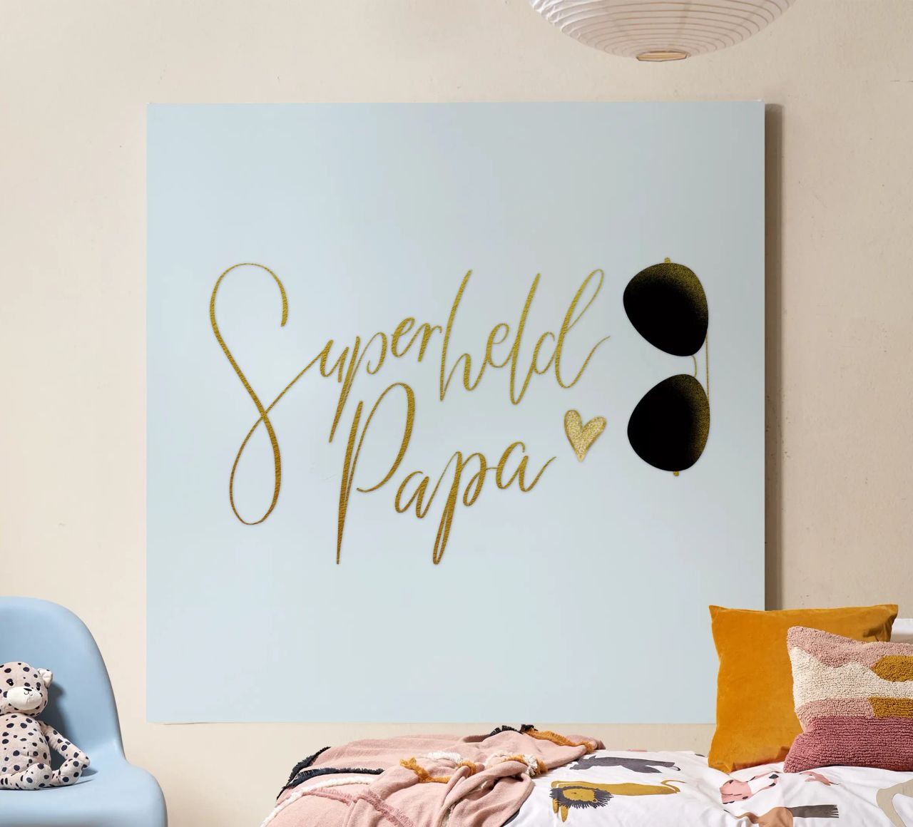 Superheld vader. Personaliseer je ontwerp voor je vader. canvas van CalliLetters