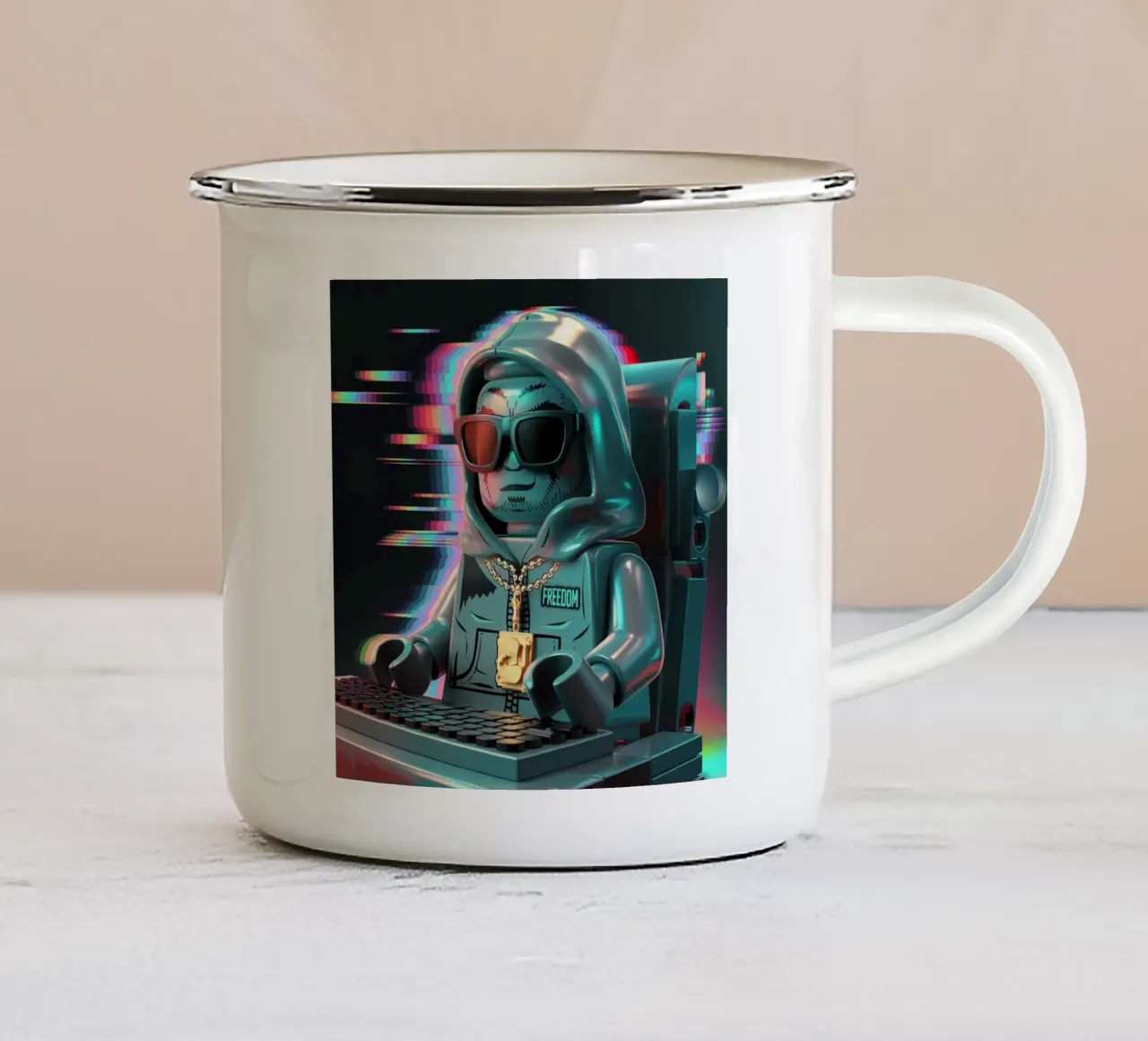 STILE DI VITA LEGO HACKER tazza in smalto da dinem