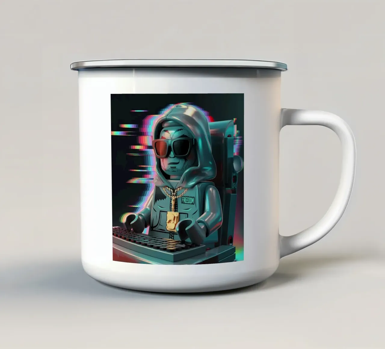 STILE DI VITA LEGO HACKER tazza in smalto da dinem