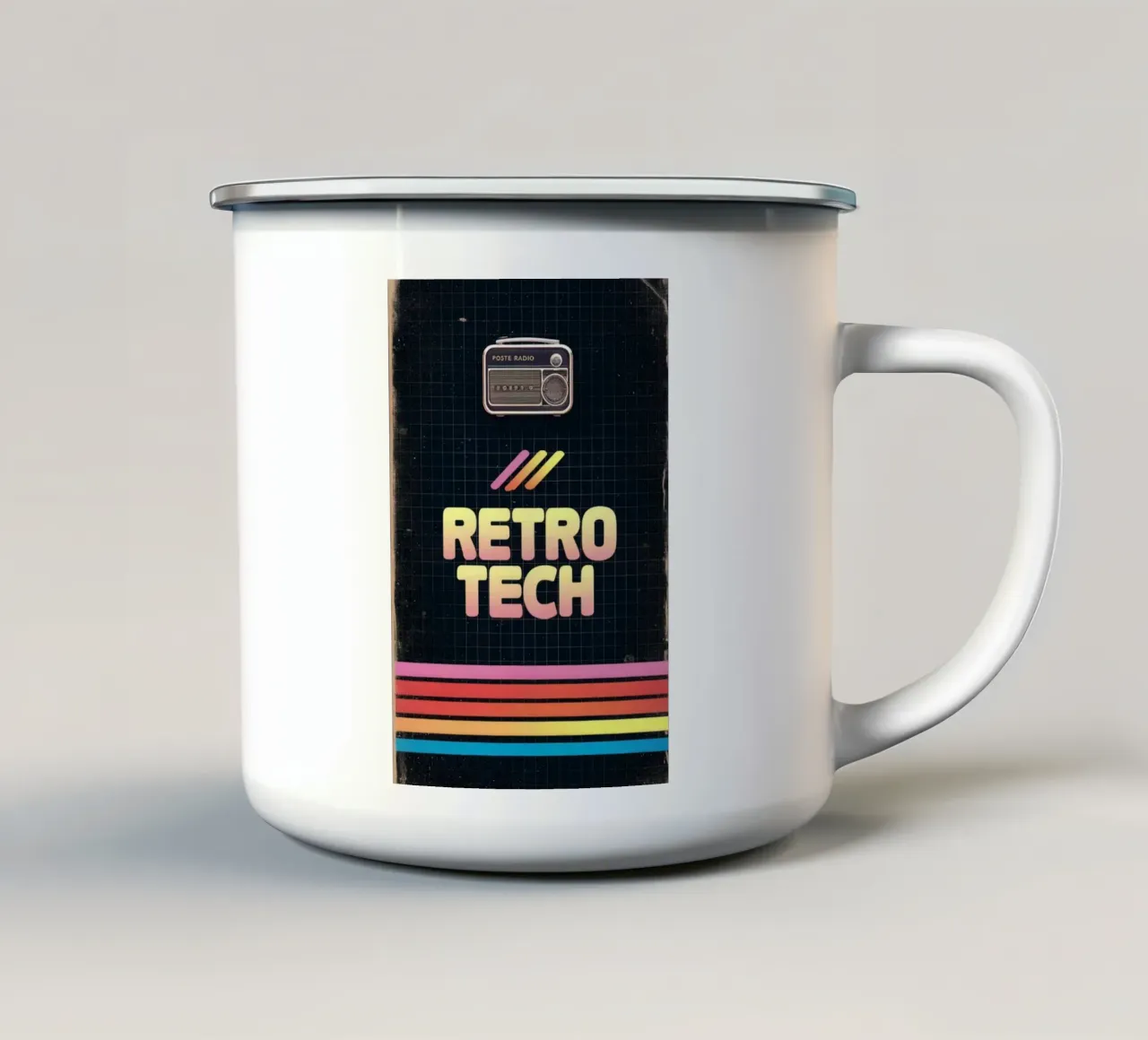 Vintage retro tech tazza in smalto da dinem