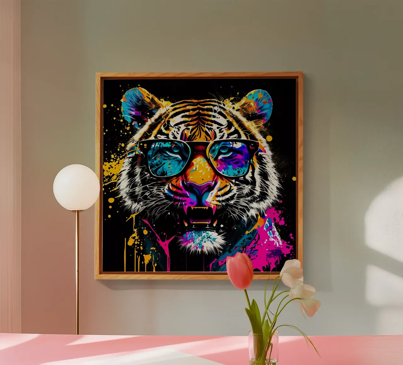 Tiger acryl van Artsy Bessy