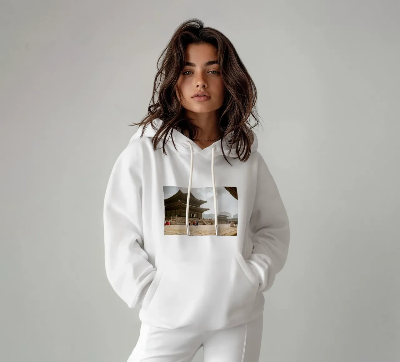 Palazzo Gyeongbokgung a Seul, Corea del Sud felpa con cappuccio da mbgraphx2