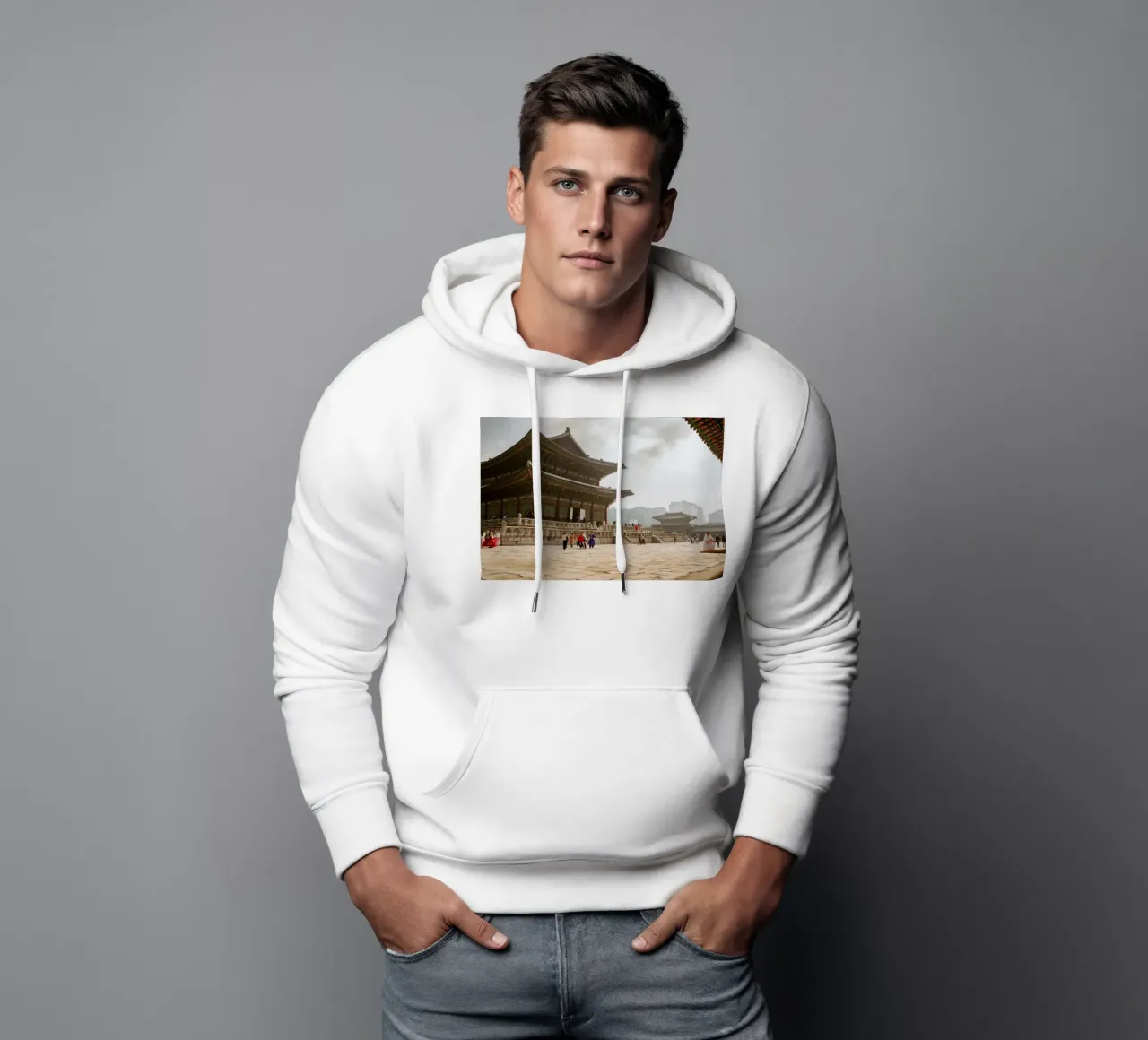 Palazzo Gyeongbokgung a Seul, Corea del Sud felpa con cappuccio da mbgraphx2