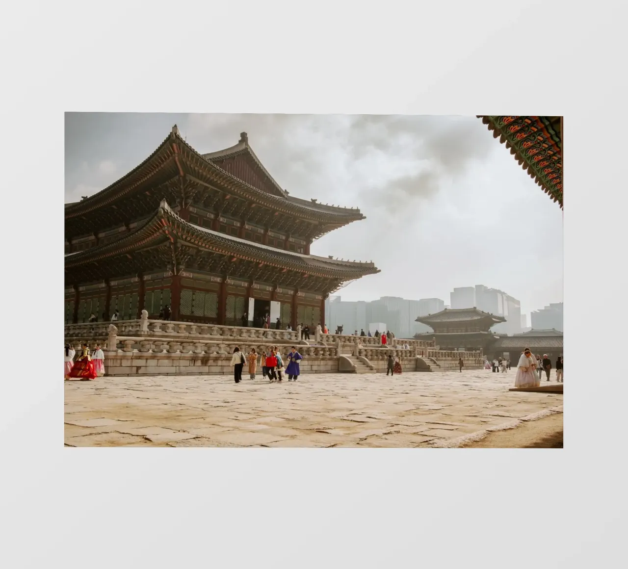 Palazzo Gyeongbokgung a Seul, Corea del Sud pellicola backlit da mbgraphx2