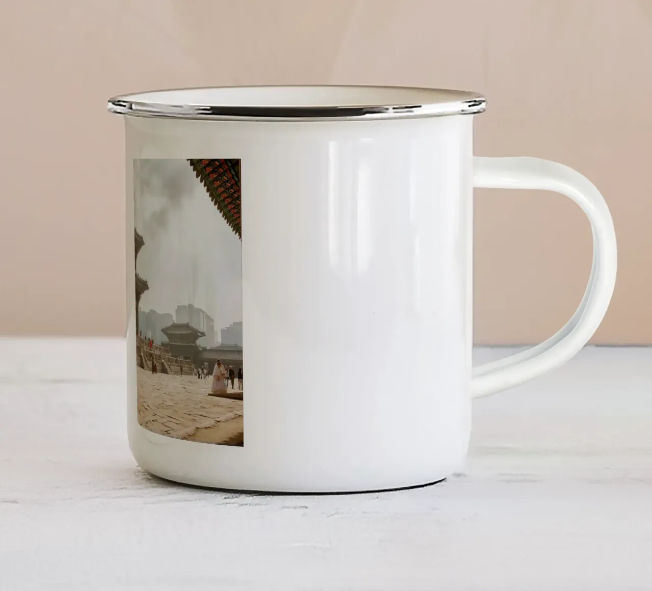 Palazzo Gyeongbokgung a Seul, Corea del Sud tazza in smalto da mbgraphx2