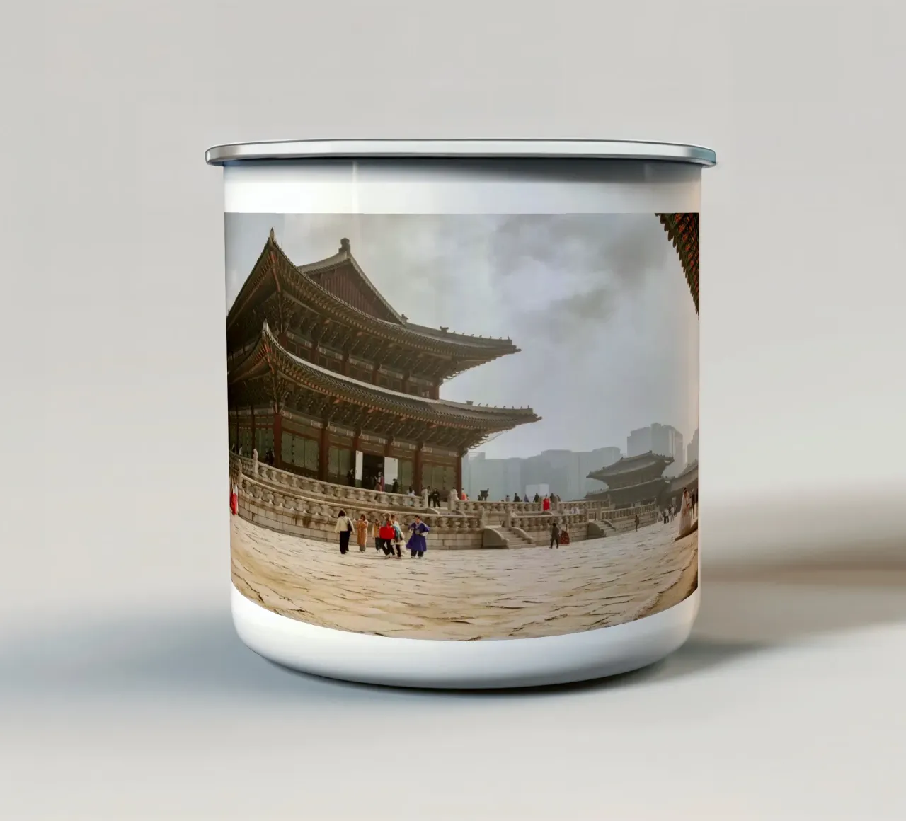 Palazzo Gyeongbokgung a Seul, Corea del Sud tazza in smalto da mbgraphx2
