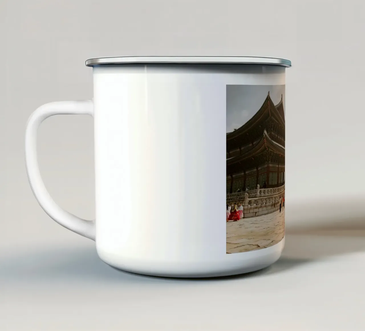 Palazzo Gyeongbokgung a Seul, Corea del Sud tazza in smalto da mbgraphx2