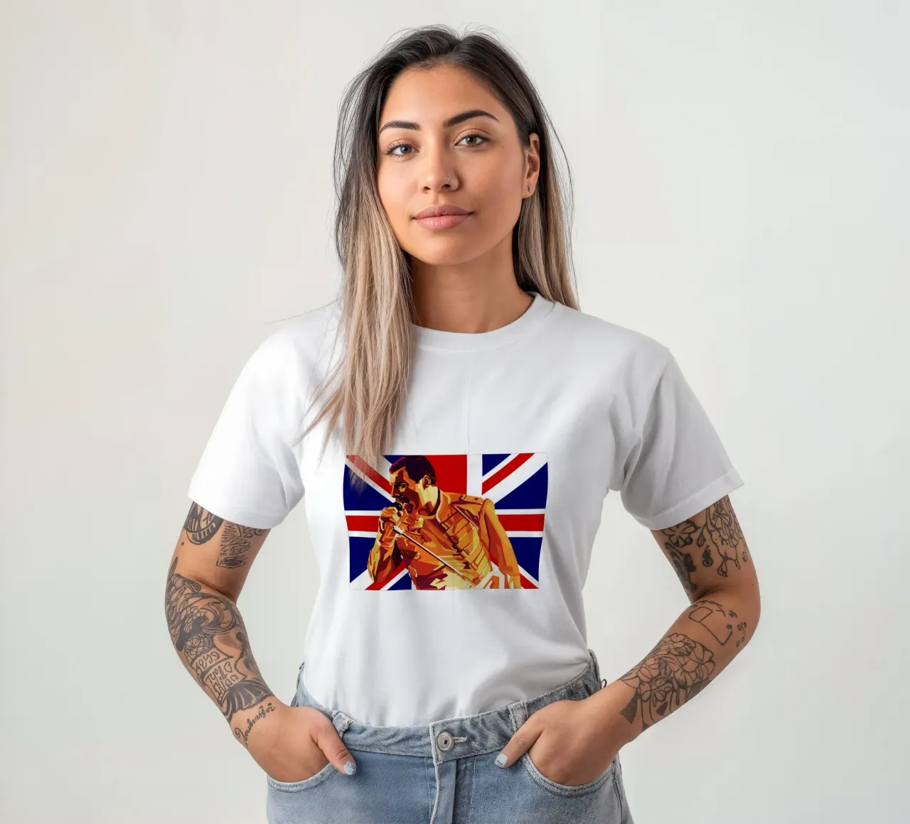 Freddie Mercury Style Popart WPAP t-shirt da KP Artwork