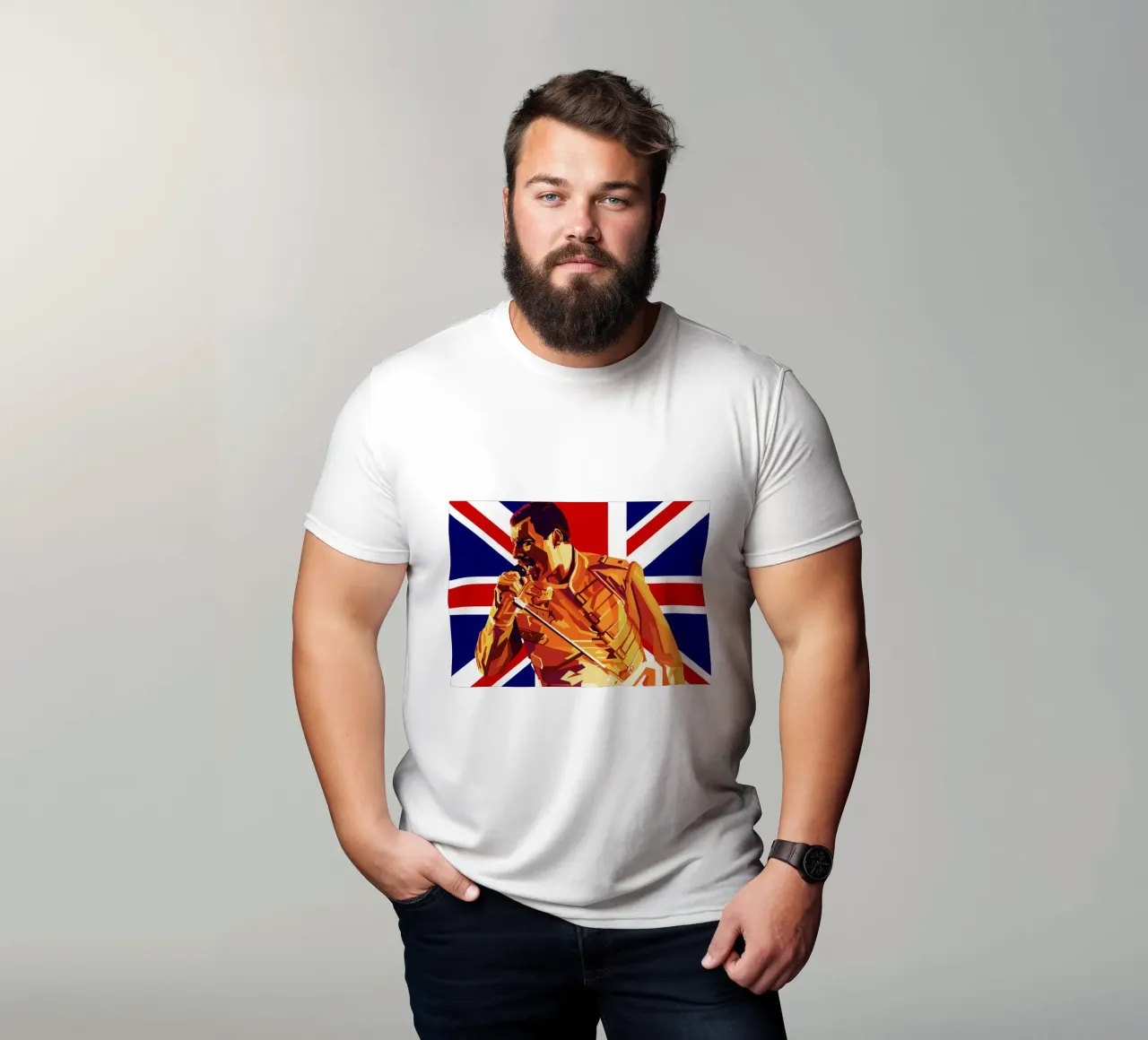 Freddie Mercury Style Popart WPAP t-shirt da KP Artwork