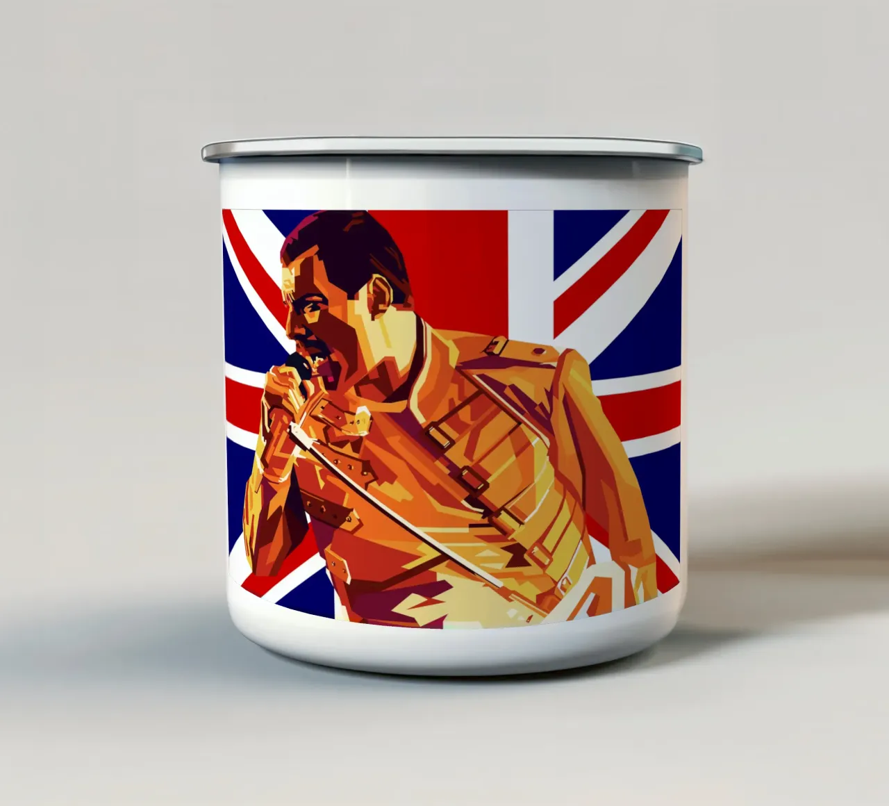 Freddie Mercury Style Popart WPAP tazza in smalto da KP Artwork