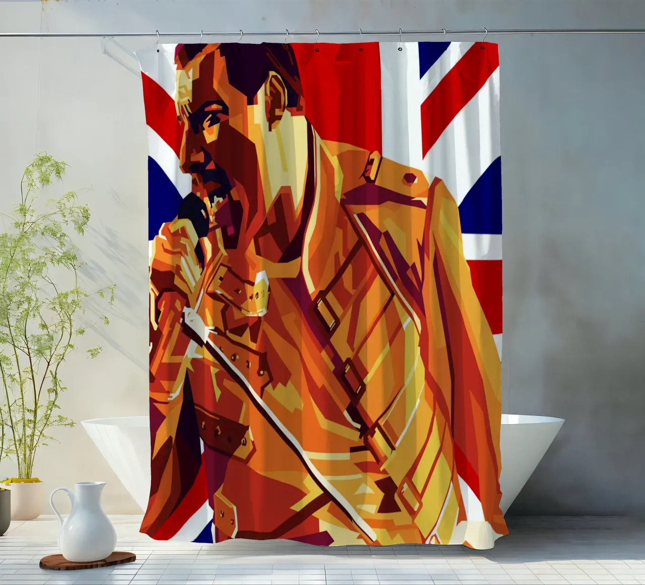 Freddie Mercury Style Popart WPAP tenda da doccia da KP Artwork