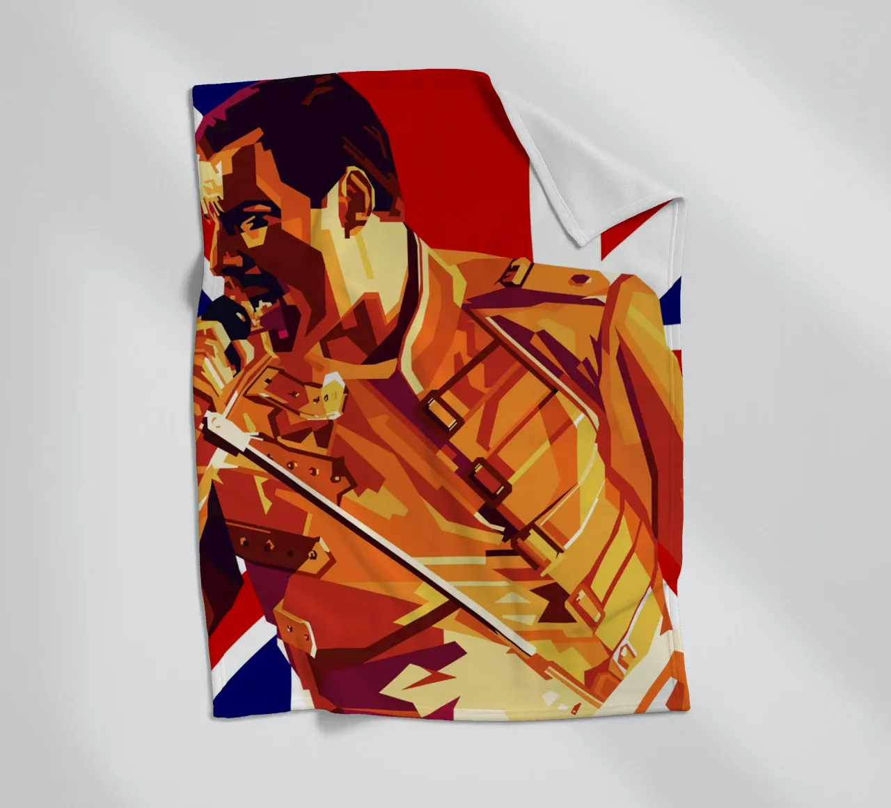 Freddie Mercury Style Popart WPAP coperta in pile da KP Artwork